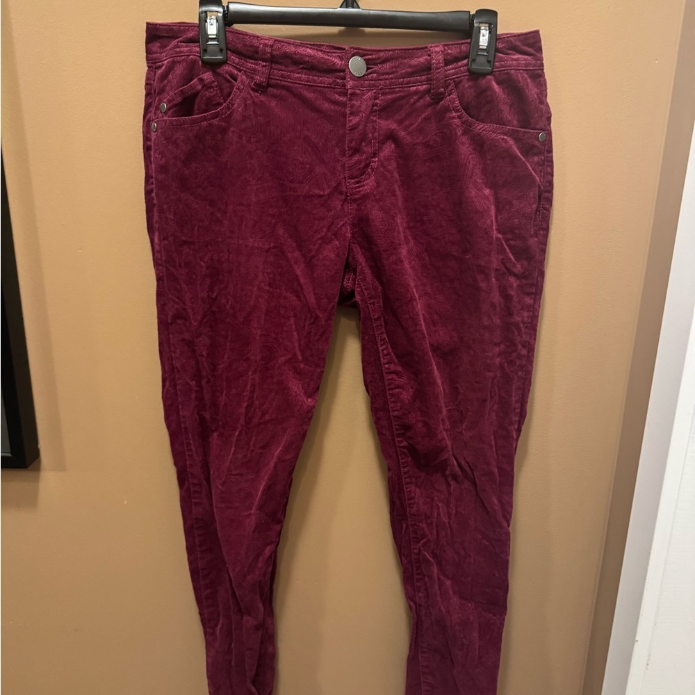 Elle Maroon Corduroy Trousers